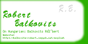 robert balkovits business card